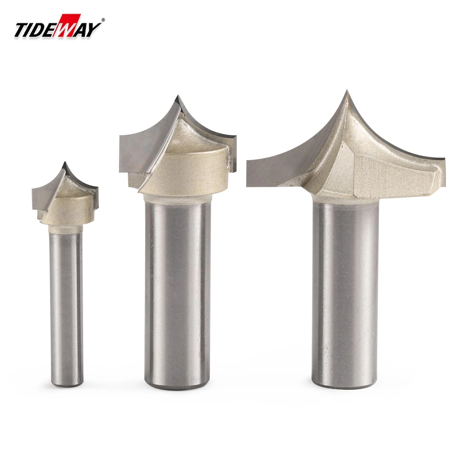 TIDEWAY Professional Grade Milling Cutter CNC Round Nose Bits Round Point Cut Bit Carbide Router Bit for Woodworking 1/4 1/2