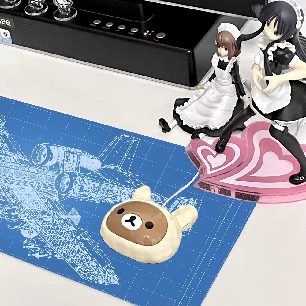 Mechanical Drawings Mousepad Large Keyboard Desk Mat Gaming Mouse Pad LockEdge Non-slip Mat