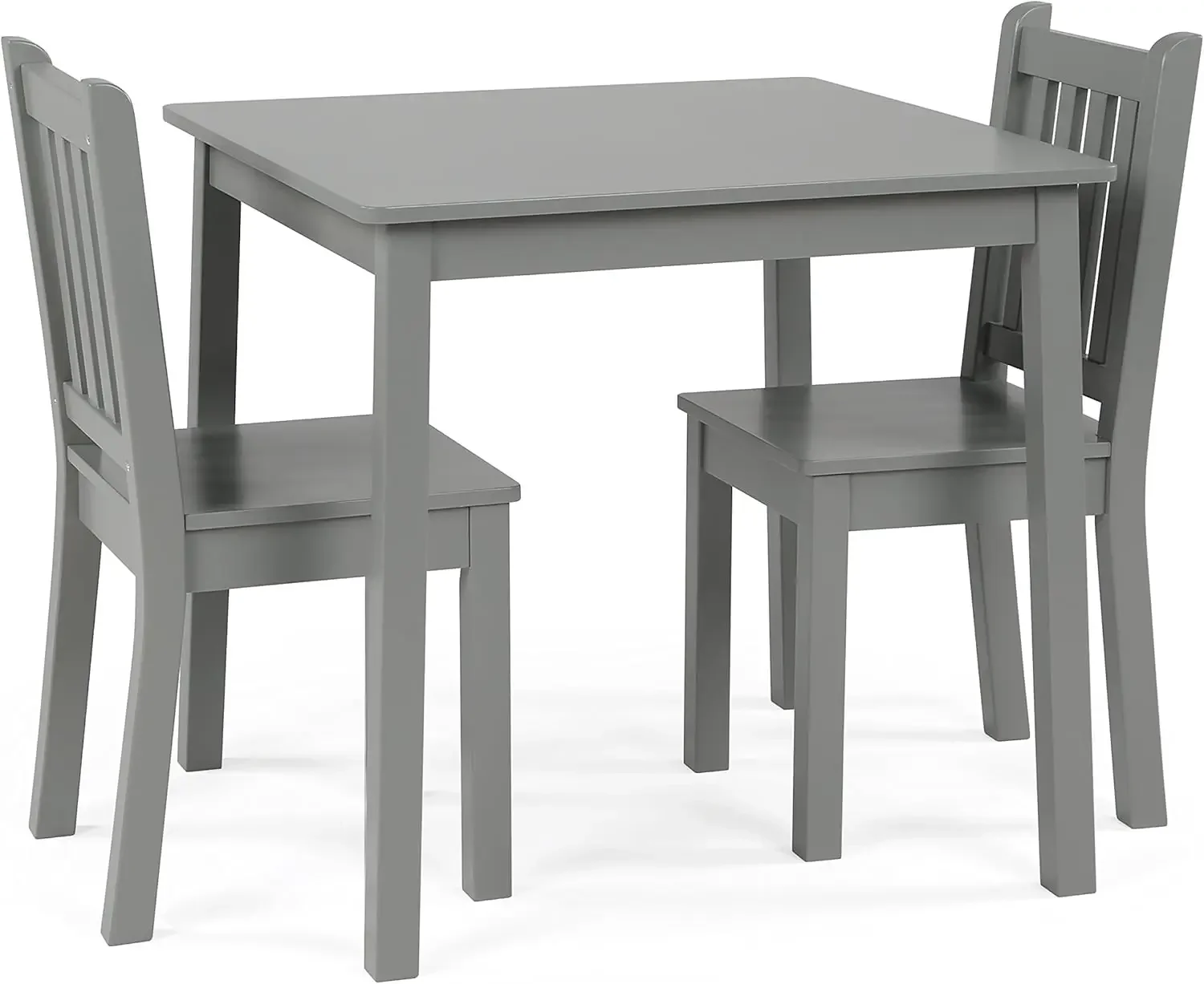 Crew, Grey Kids Wood Table and 2 Chairs Set, Square