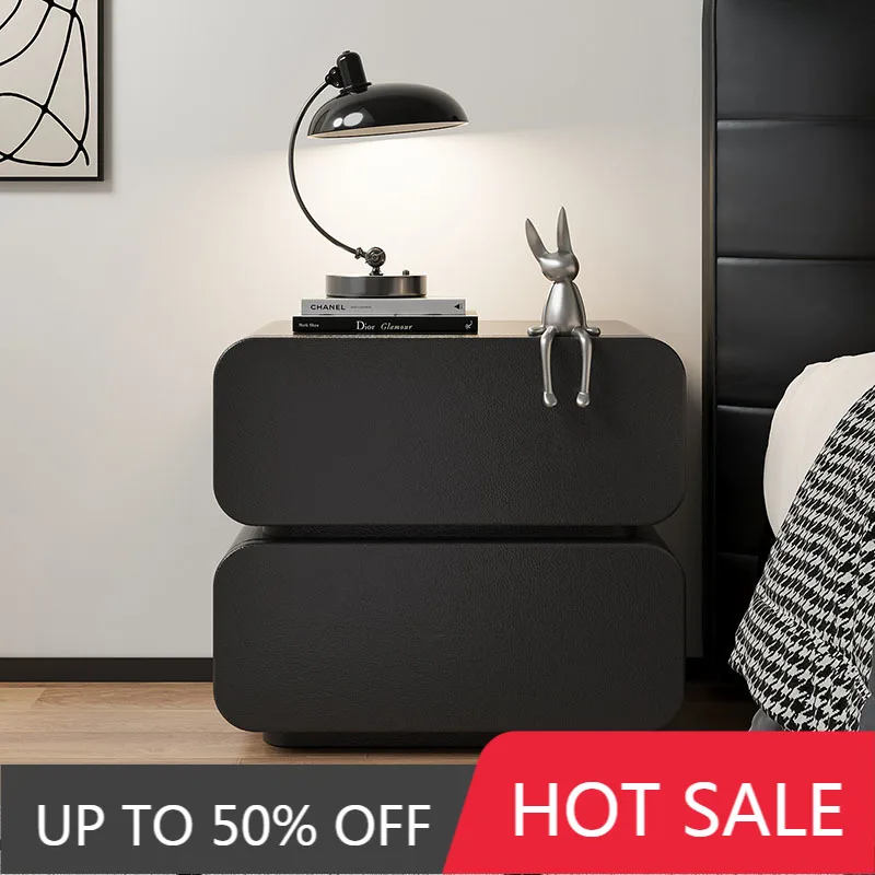 Vintage Modern Nightstand Luxury Nordic Aesthetic Storage Trendy Display Nightstand Comodini Bedroom Furniture