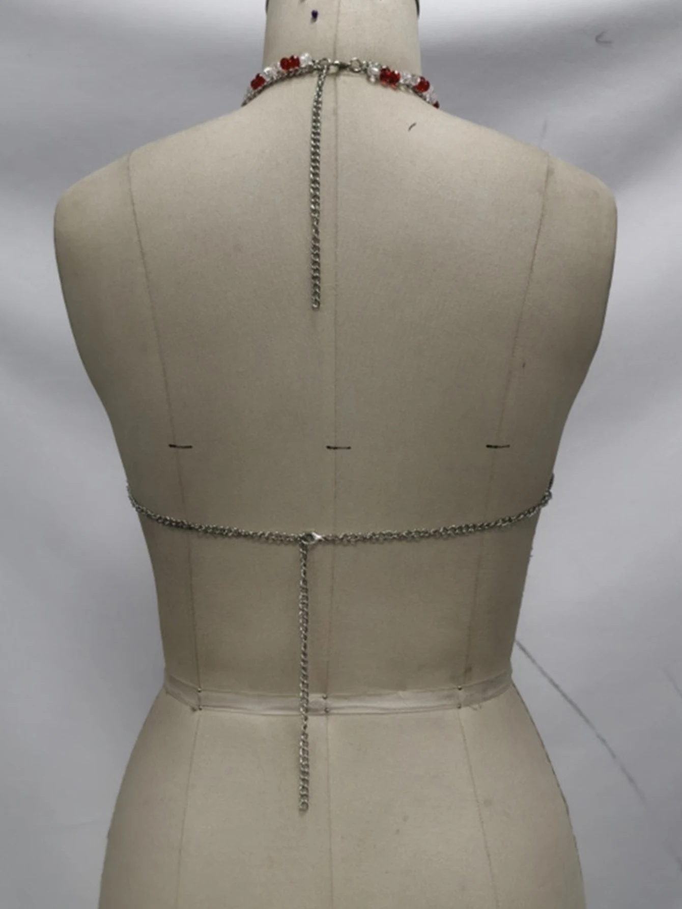 Sexy metal rhinestone corset crop top women summer beach tanks top for woman clothing see through club party halter top hotwife