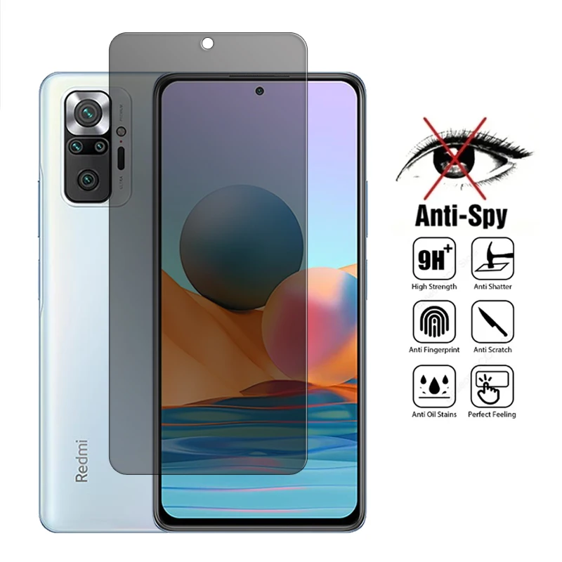 

For Redmi Note 10 Pro 4G Glass Redmi Note 10 Pro Tempered Glass Anti-spy Privacy 9H Screen Protector For Redmi Note 10 Pro Film