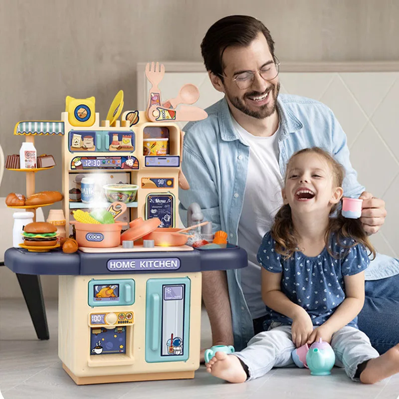 Table de cuisine avec réchaud simulé pour enfants, mini jouets de cuisine, maison de courses, cadeau