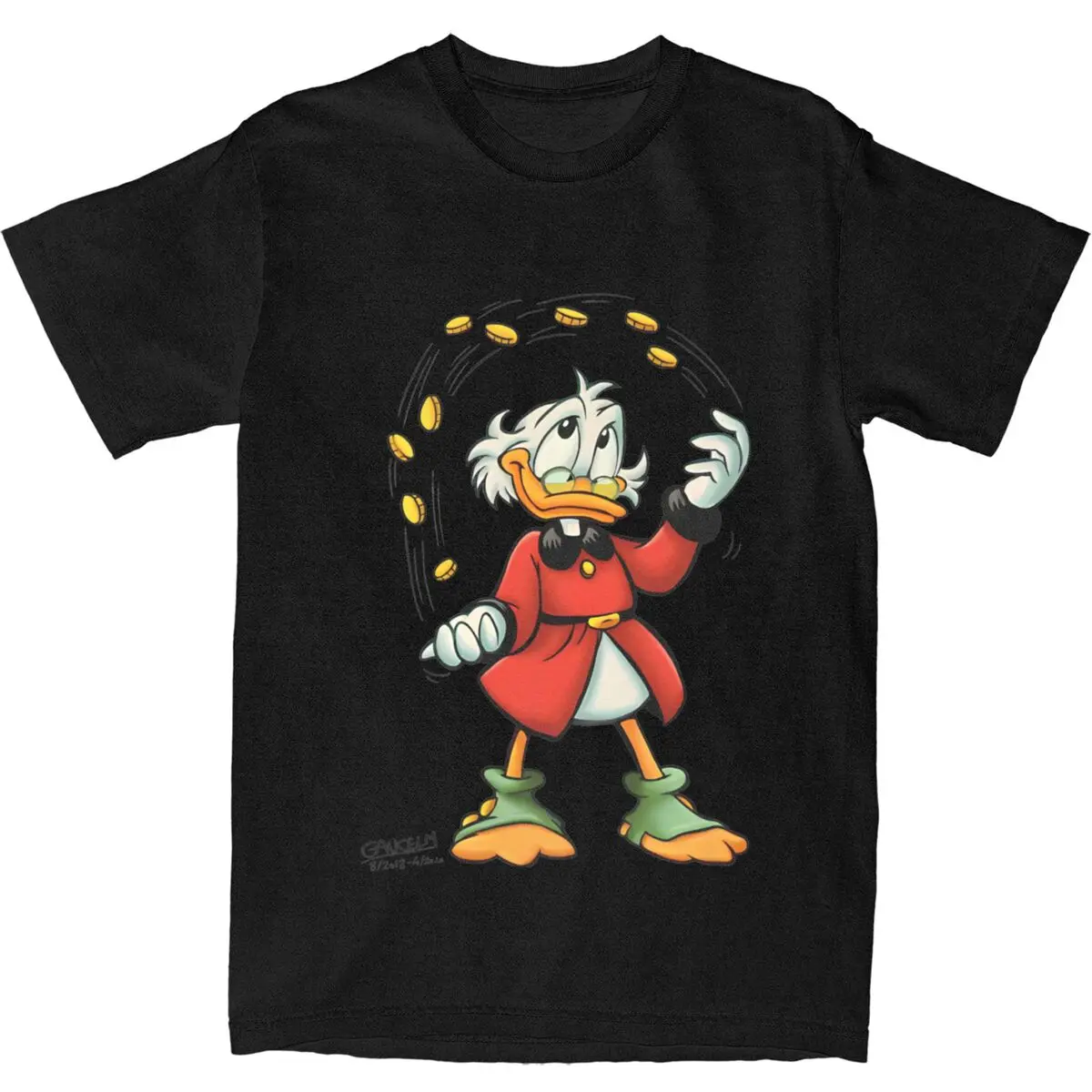 Man T Shirt Uncle Scrooge Art Money T Shirts Harajuku Beach Tee Shirt Awesome Casual 100 Cotton Clothing Gift