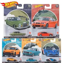 Original Hot Wheels Premium Car Culture Autostrasse Vehicle 1/64 Diecast Mercedes Benz Lamborghini Alpine Children Toys for Boys