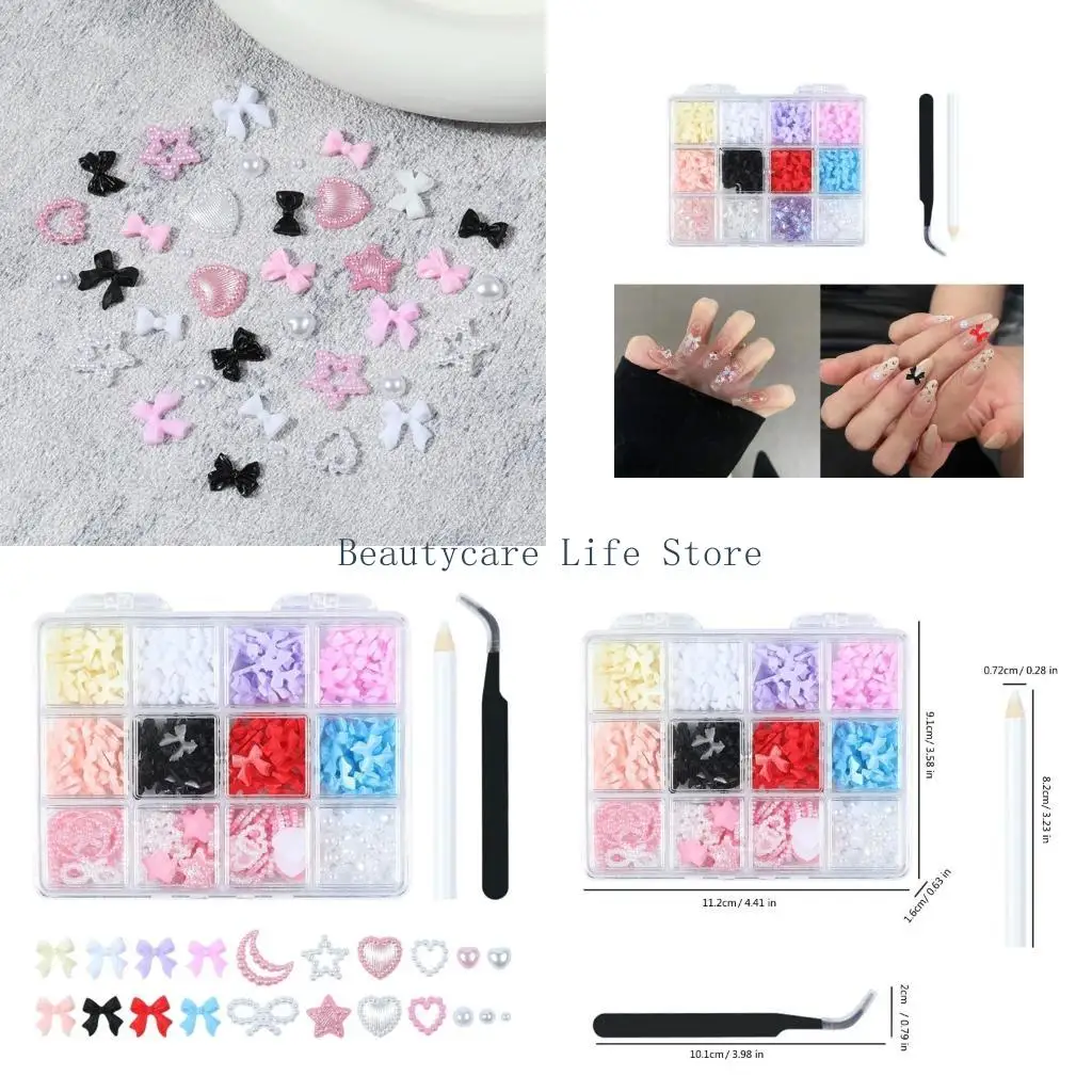 652c 12 Profesional uñas Camas para uñas creativas Decoraciones uñas con elegantes arcos para uñas modernas y