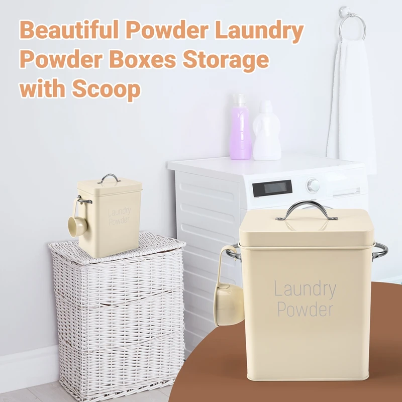 Beautiful Powder Laundry Powder Boxes Storage With Scoop