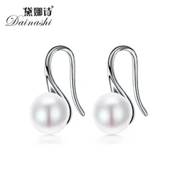 Dainashi 925 Sterling Silver Natural Pearl Earrings Simple Round Classic Earrings Fashion fine Jewelry Gifts earrings for Women