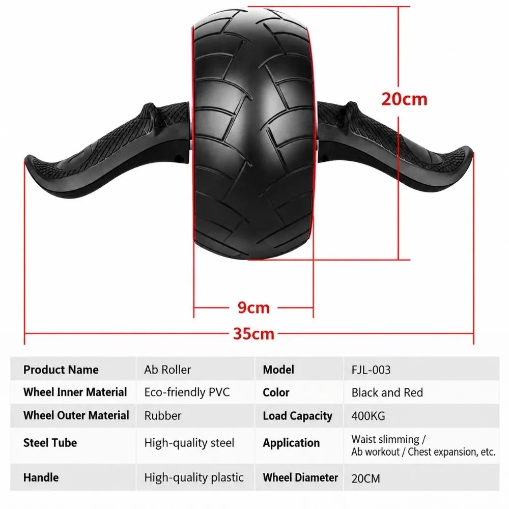 Rebound Spring Assist Ab Roller Wheel Wide Wheel Tire Texture Grip Abdominal Exercise Wheel Rubber Intelligent Brake