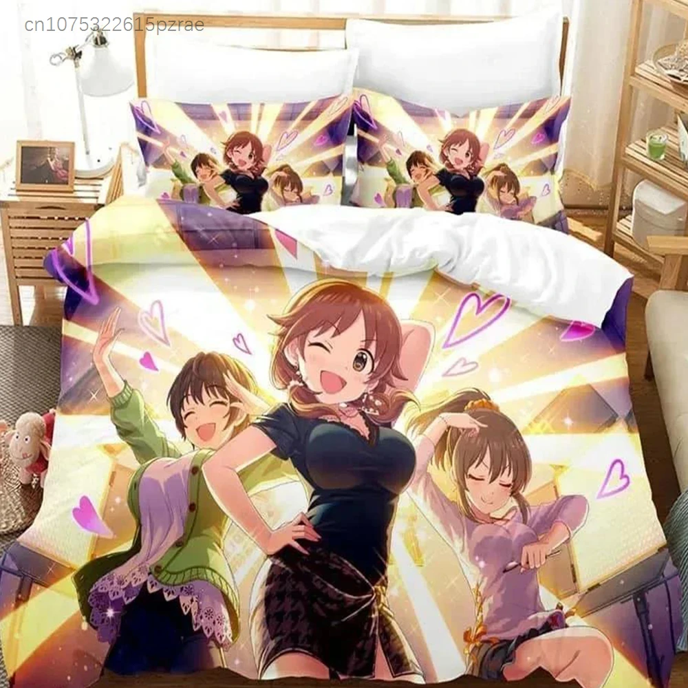 THE iDOLM@STER Cinderella Girls Starlight Stage Bedding Set Printed With Pillowcase Duvet Cover Soft Queen King Bedclothes Home