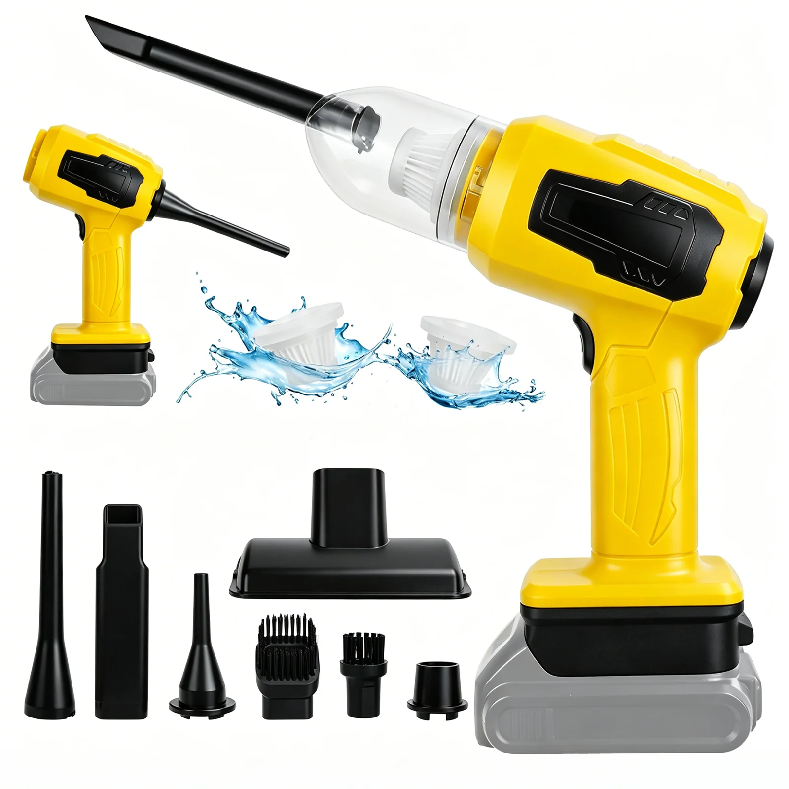 Handheld Car Vacuum Cleaner 2-in-1 Cordless Mini Vacuum Cleaner and Air Duster 10kPa Suction for Dewalt 20V Battery (No Battery)