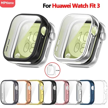 Couverture complète pour Huawei Watch Fit 3 SmartWatch, étui de protection d'écran en TPU, cadre de protection, coque pare-chocs pour accessoires Huawei Fit3