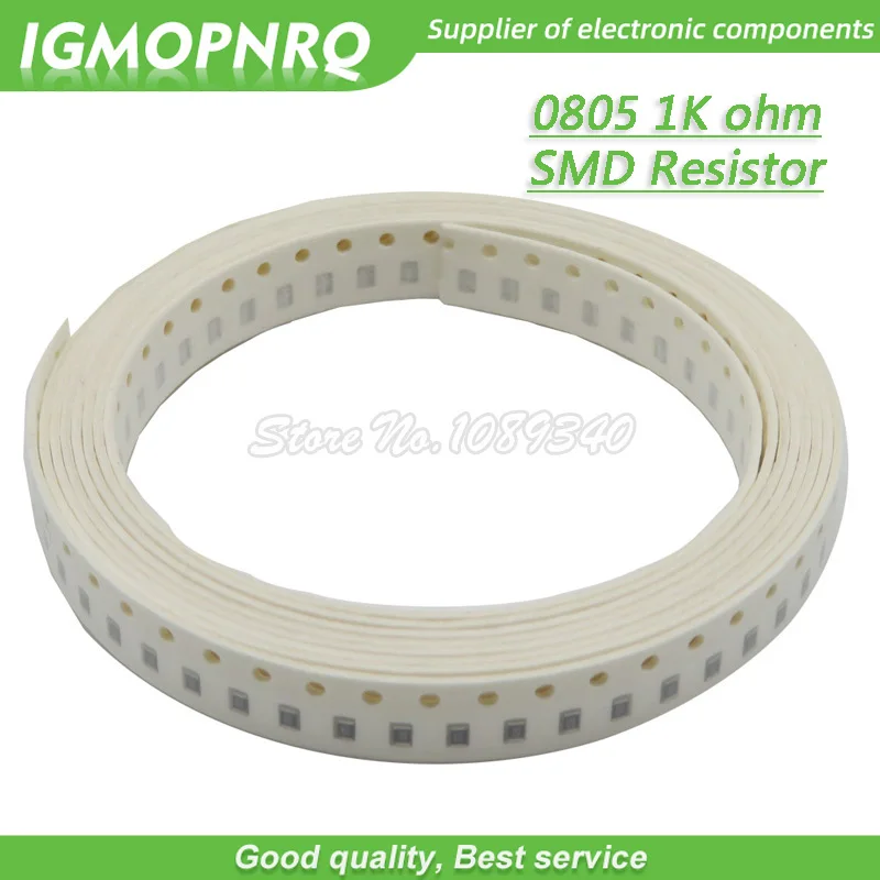 300pcs 0805 SMD Resistor 1K ohm Chip Resistor 1/8W 1K ohms 0805-1K