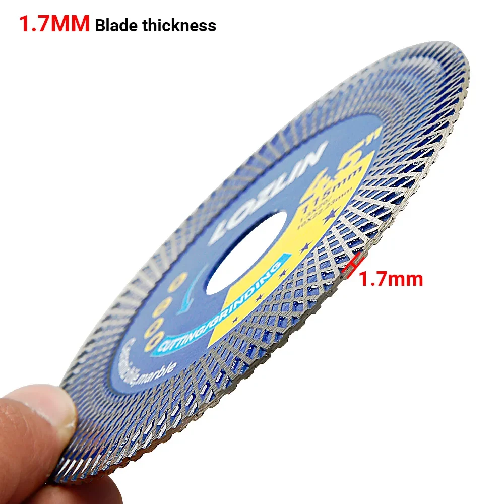 

LOZLIN 4.5" Diamond Saw Blade Turbo Segmented Rim Professional Wet Dry Cutt Tile Granite Marble Porcelain Stone Construction Use