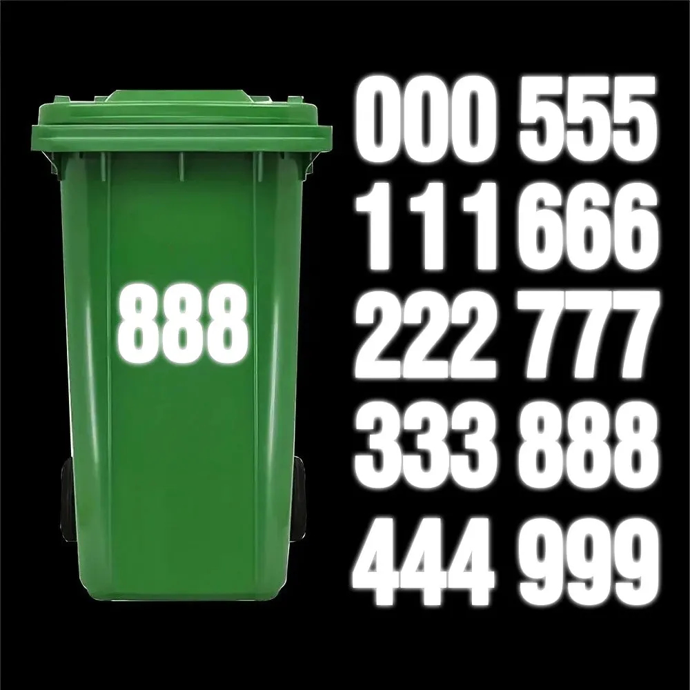 3 szt./arkusz Naklejki odblaskowe z numerami od 0 do 9, wodoodporne, do śmieciarni, garażu, biura, parkingu, samoprzylepne naklejki winylowe