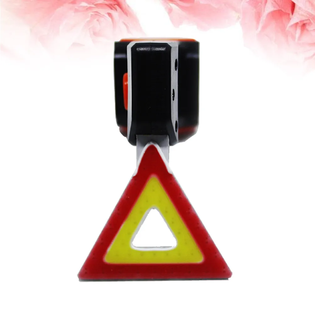Cob LED Bike Taillight USB Rechargeable 250mAh Li-Polymer Battery 5 Light Modes Triangle Warning Sign Shape Cycling Safety Rear
