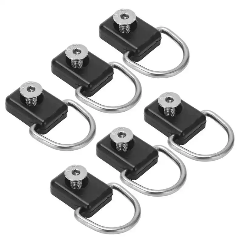 6pcs Kayak D Ring Plastic + Stainless Steel Canoe Kayak D Buckle Outfitting Fishing Rigging Bungee Kit Sailing Buckle Parts