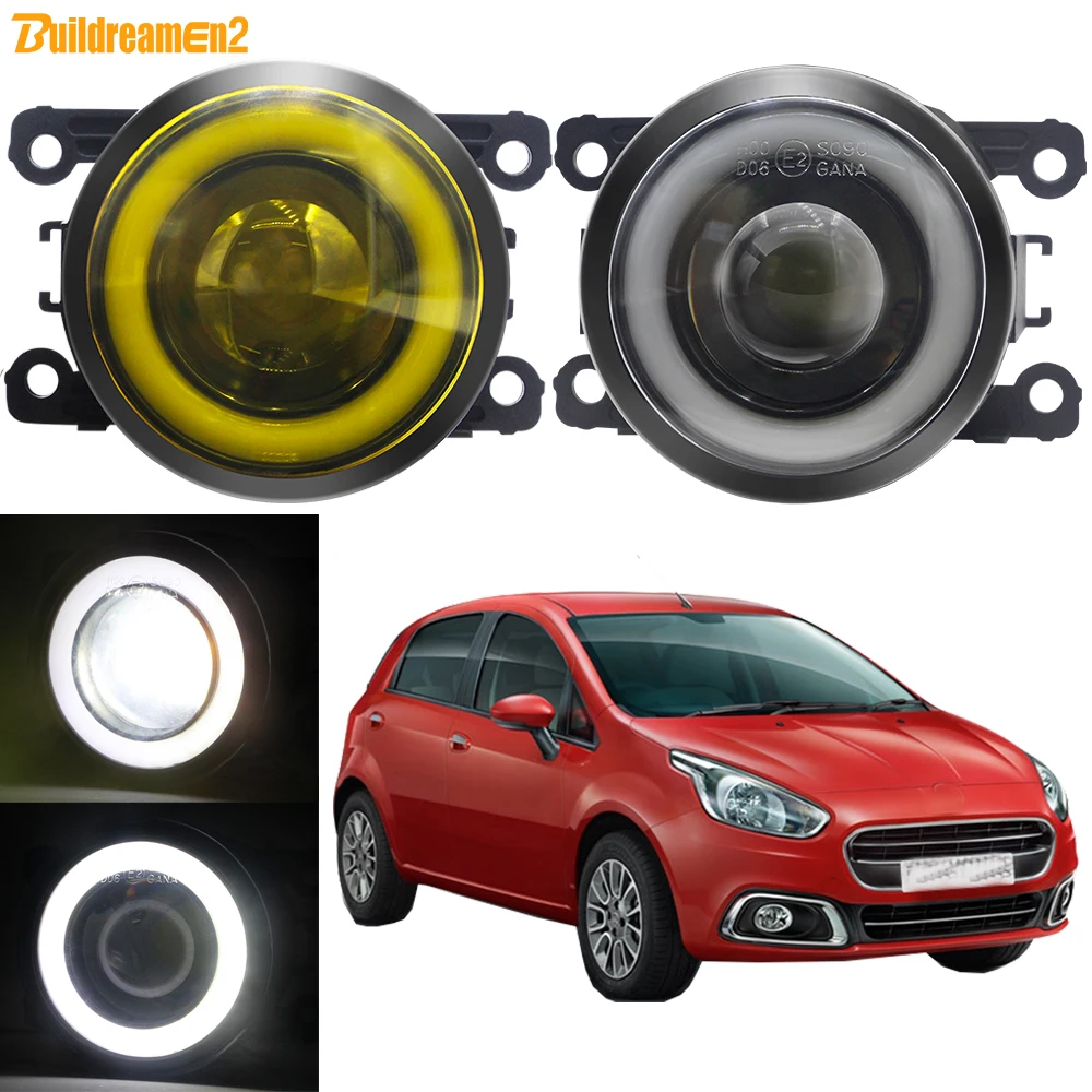 

Противотуманные фары с ангельским глазом, 2X30 Вт, 2012 лм, ДХО для Fiat Punto Evo 2013, 2014, 2016, 2015, 2017, H11, Светодиодный Противотуманные фары для автомобиля