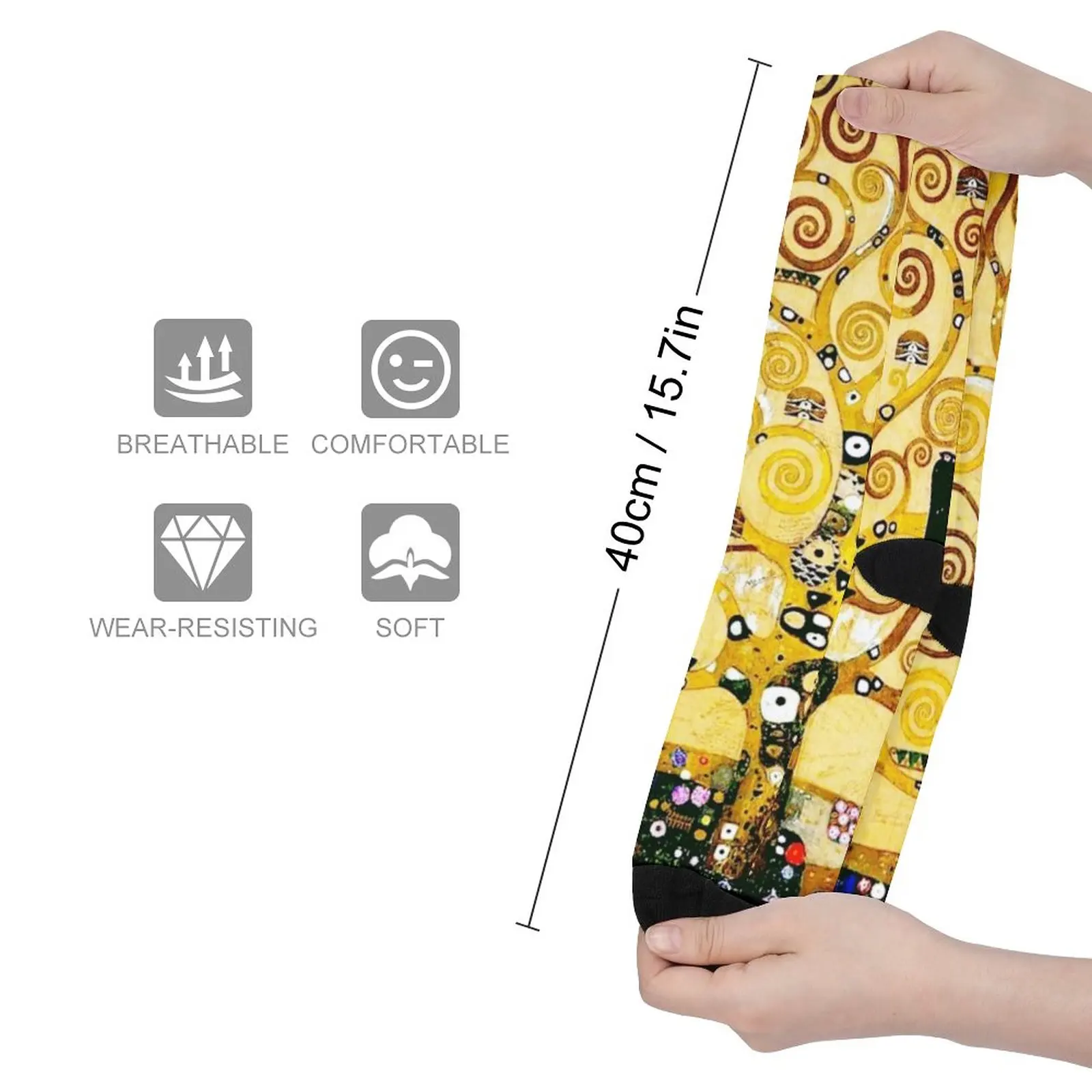 Gustav Klimt The Tree of Life Art Nouveau Symbolism Socks Argentina hiphop Male sock