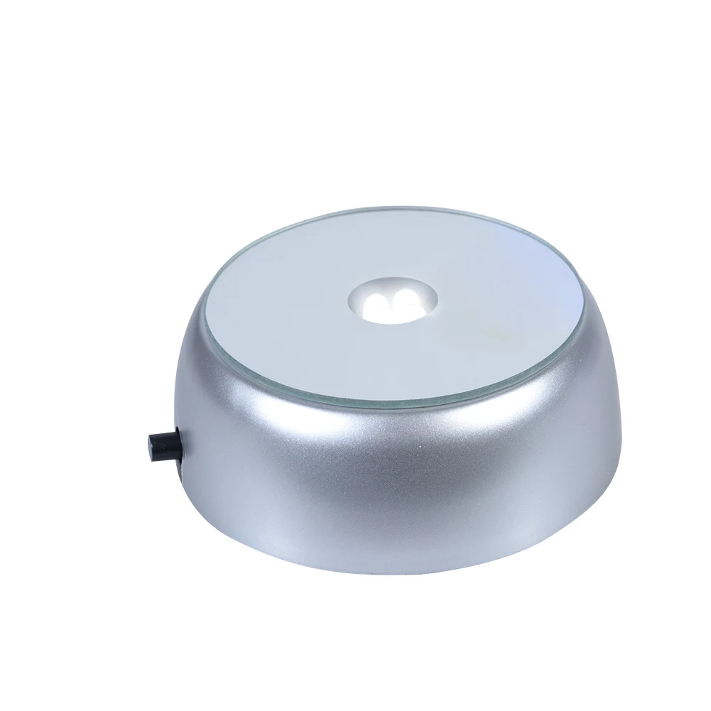 Luminous LED Basis Licht Bunte Runde Ständer Basis für Cocktail Kristall Glas Transparent Objekte Display 4 LED Weiß Licht