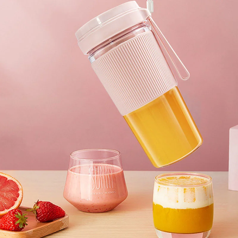 Mesin Pembuat Jus Elektrik Blender Portabel Yang Dapat Diisi Daya USB Mixer Smoothie Blender Makanan Mini Pemeras Lemon Pribadi ZJ05