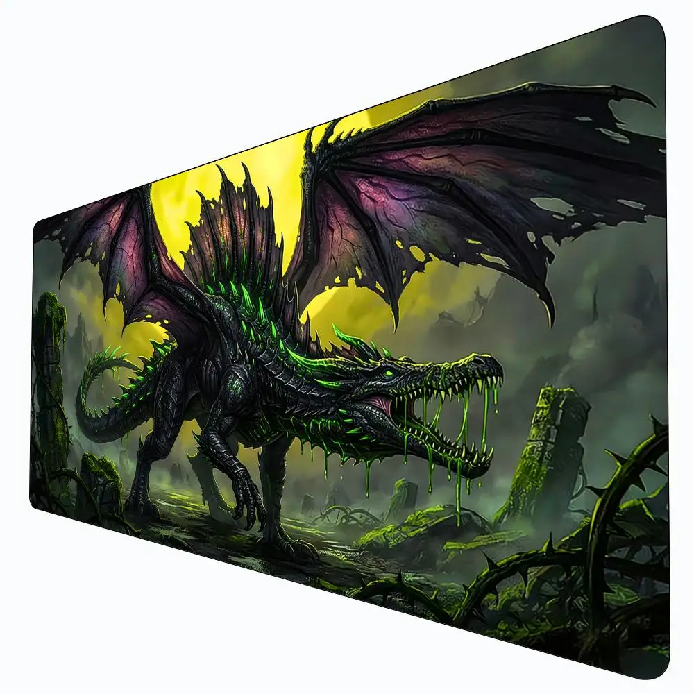 

Green Variant Dragon Design MTG Playmat Magic Card Battle Mat Non-Slip Durable 35X60CM Commander playmat tapete magic mtg