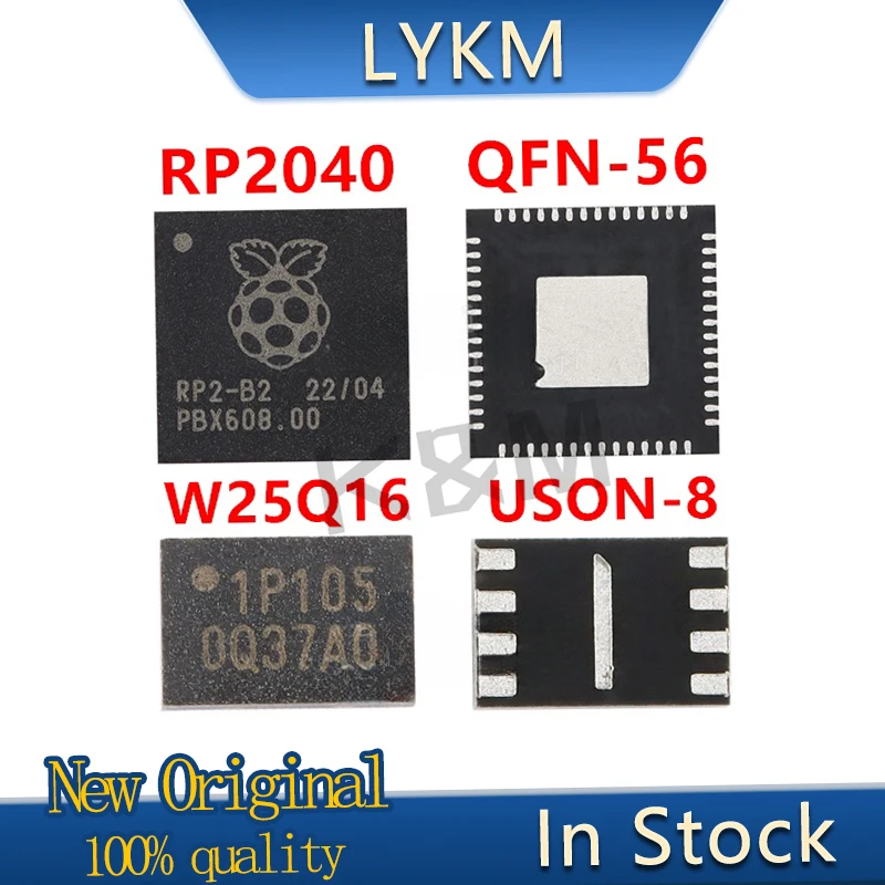 2-5/szt. Nowy oryginalny RP2040 Raspberry PI QFN-56 ramię Cortex-M0 133MHz W25Q16JVUXIQ w magazynie