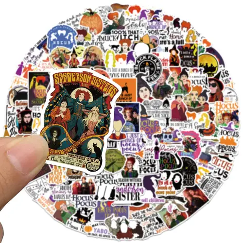100Pcs Halloween Witch Hocus Pocus Stickers Horror Decal Skateboard Phone Luggage Laptop Car Waterproof Stickers Kids Toy - Image 4