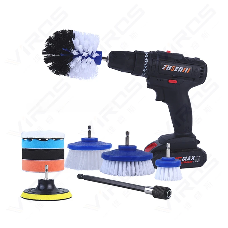 

Drillbrush Automotive Soft White DrillBrush Leather Cleaner Car Wash Kit Car Detailing Car Carpet Interior Seat Cleaner Kit