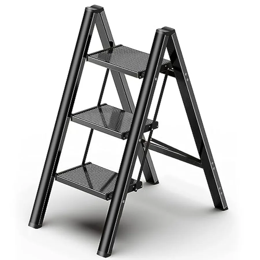 

Foldable Ladder ping Stool-Aluminium Kitchen Stools Folding 0lbs Lightweight Ladders with Anti-Slip Wide Pedal Portable /Adults