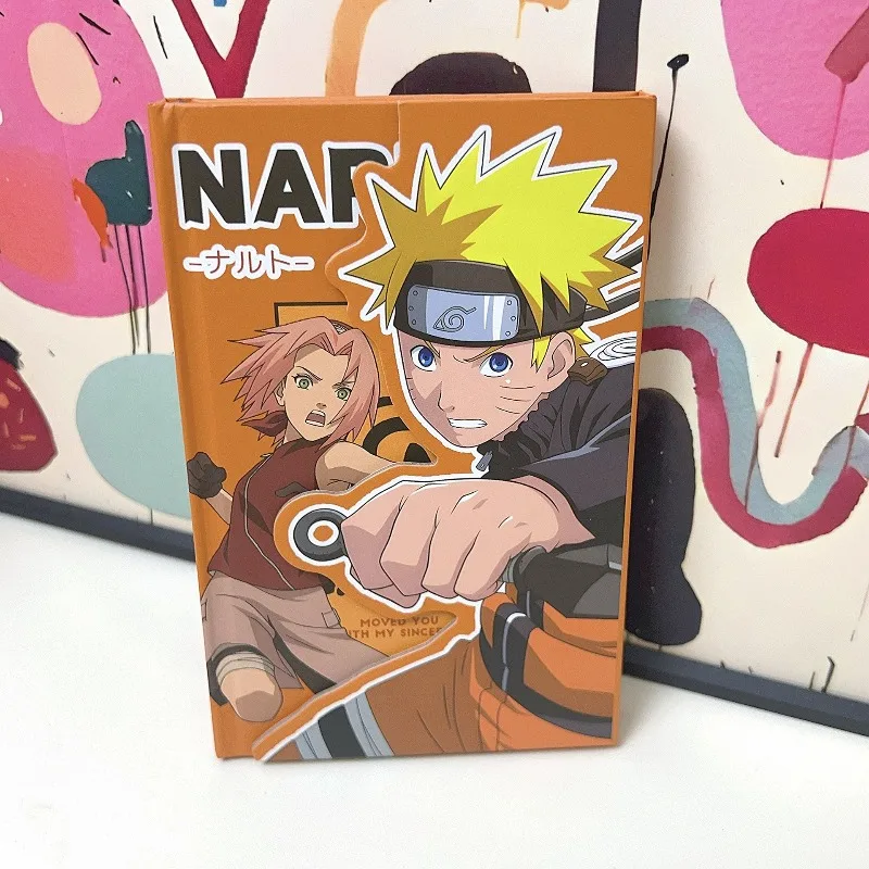 Anime Naruto Color Page Book: Magnetic-Closure Tri-Fold Notebook, Cartoon Anime Lined Diary view 5