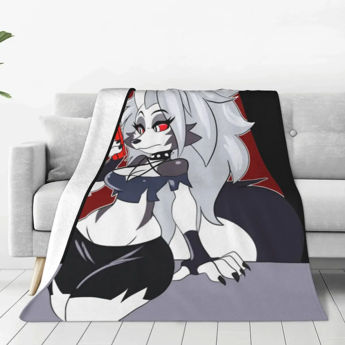 Loona Calling Fleece Blankets Helluva Anime Custom Throw Blanket for Home Hotel Sofa 125*100cm Plush Thin Quilt