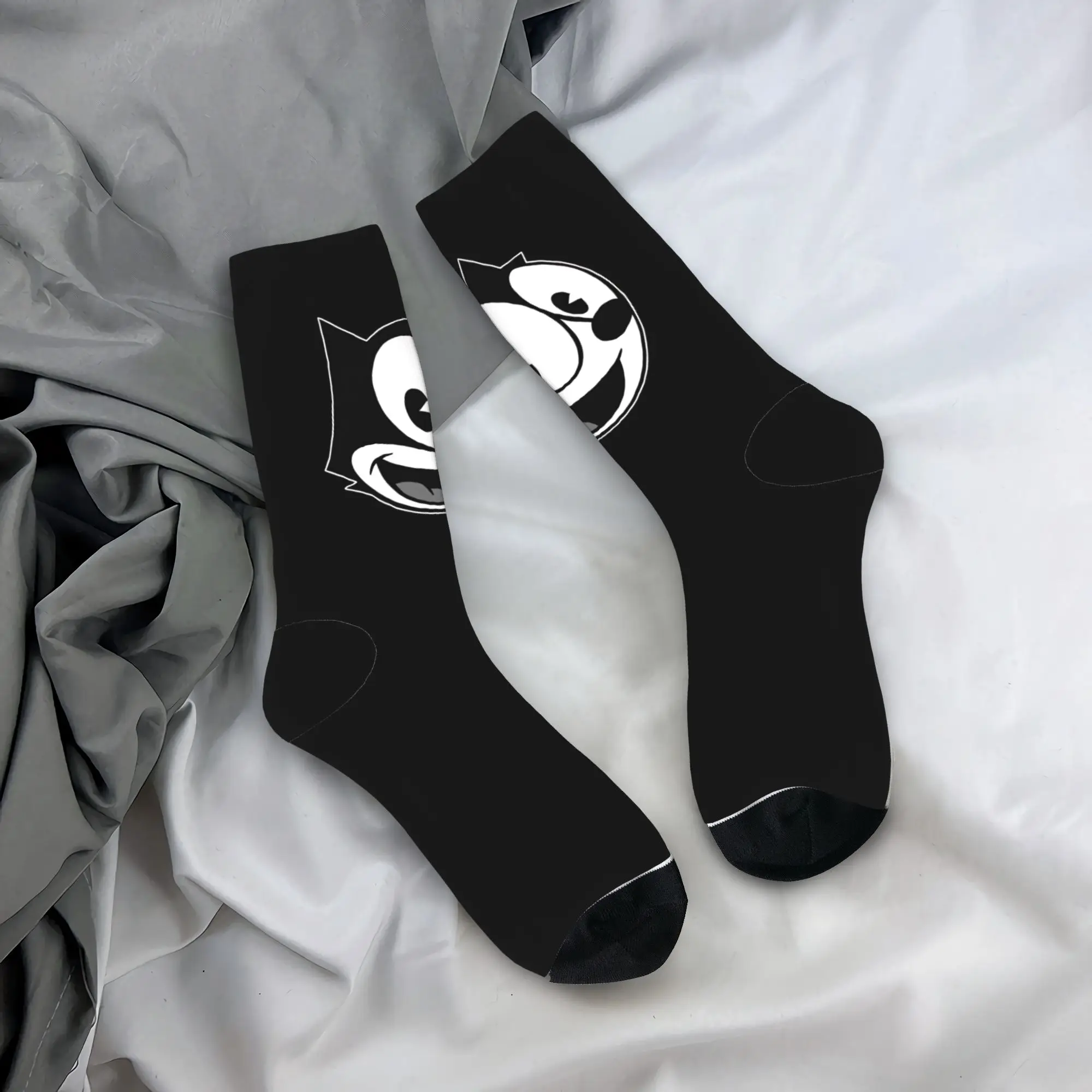 Adults Men Socks F-Felixs Black Cat  Stockings Winter Retro Comfortable Socks Printed Climbing Anti Skid Socks