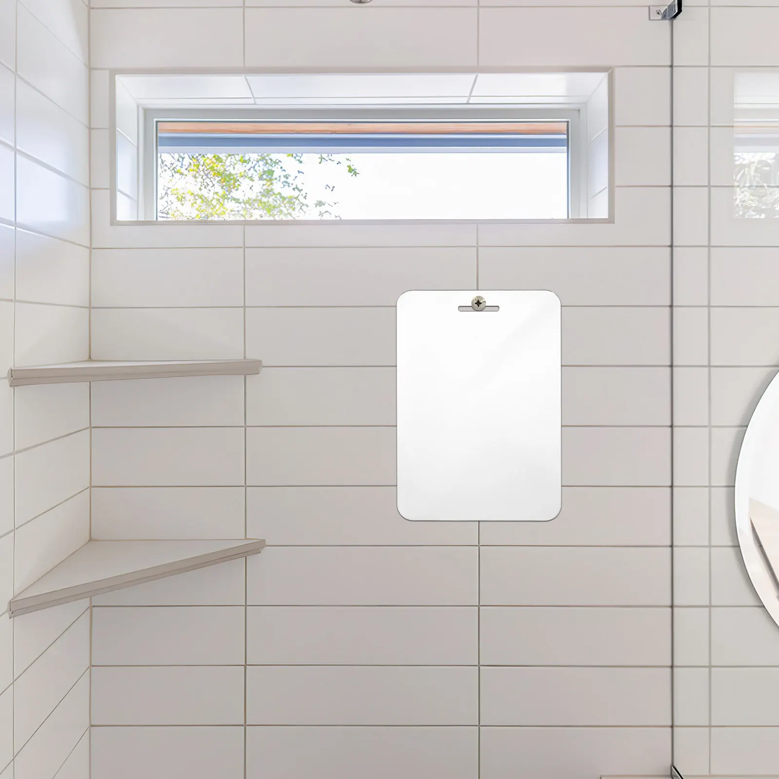 

Набор из 1 акрилового зеркала для ванной комнаты без запотевания, большое, 30x20 см, небьющееся, настенное, для душа, макияжа, бритья, для путешествий и кемпинга