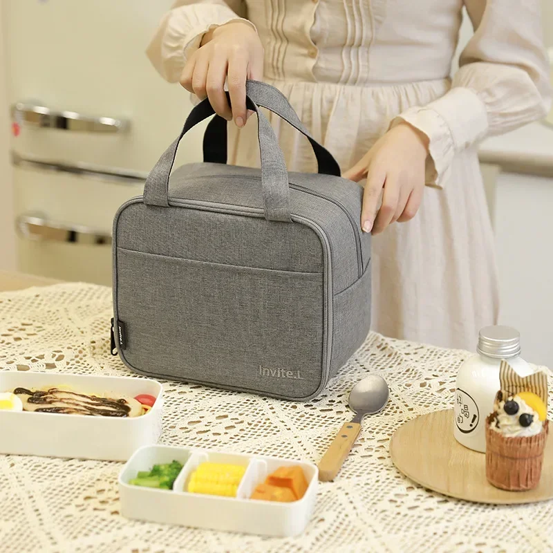 Portable Thermal Lunch Bag Food Box Durable Waterproof Office Cooler Lunch Box Ice Insulated Case Camping Oxford Dinner Bag