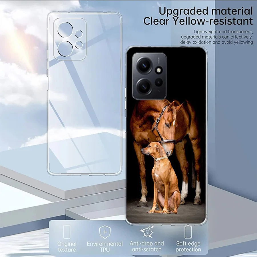 Domineering Cool Horses And Dogs Case For Xiaomi Redmi Note 12 11 Pro Plus 12S 11E 11T 11S 10 10S Phone  9 9S 9T 8 8T Pro 7 6 5