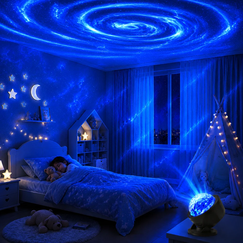 LED Starry Sky USB Galaxy Projector Light with Remote Control and RGB Lighting (7 Modes) – Ideal for Home Bedrooms, Game Rooms,