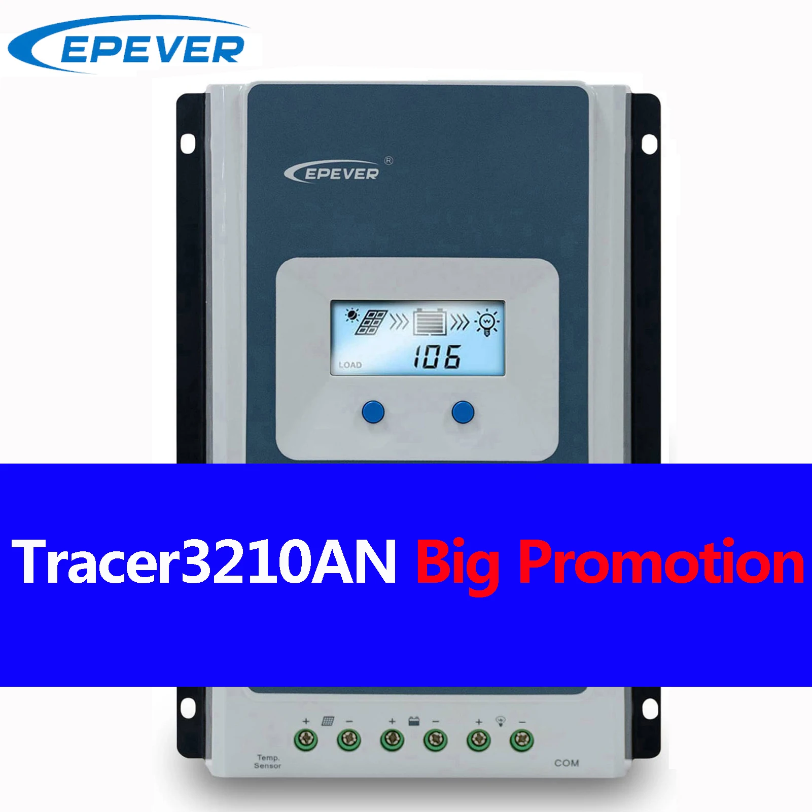 جهاز التحكم بالشحن بالطاقة الشمسية EPEVER 30A MPPT، عرض ترويجي كبير مع جهاز التحكم Senson أو فقط