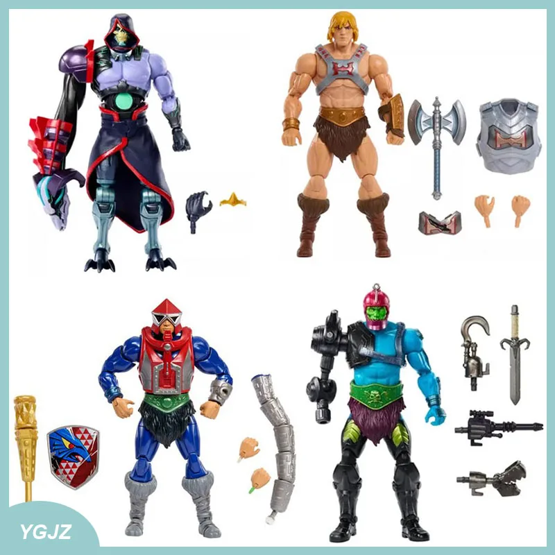 

Original Mattel Master Of The Universe He-man Skeletor Action Figure Trap Jaw Teela Men-at-arms Anime Figures Model Gift Toy