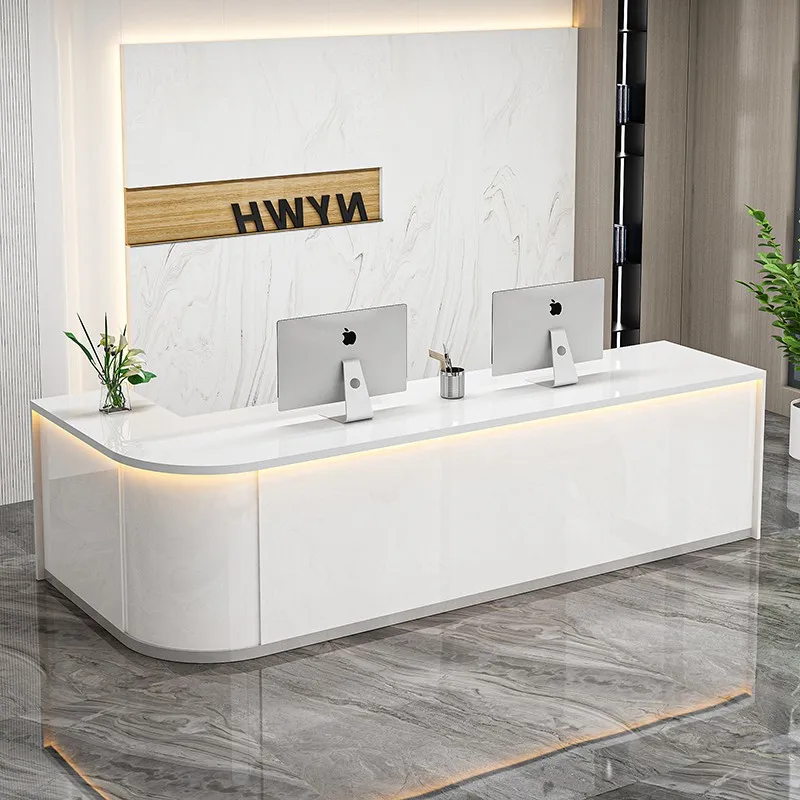 

White Modern Reception Desks Shop Beauty Bar Luxury Hotel Restaurant Executive Reception Desks Company Bureau Trendy Furniture