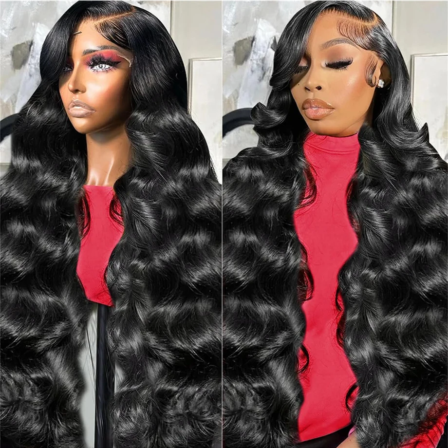 Perruque Lace Closure Wig Body Wave Naturelle, Cheveux Humains, 4x4, 13x4, 13x6, HD, Densité 180%, pour Femme