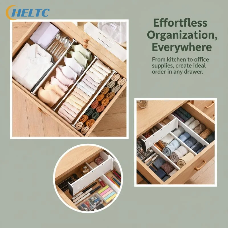 New Telescoping Drawer Divider Adjustable Multifunctional Cabinet Clapboard DIY Drawer Separator Cabinet Drawer Organization