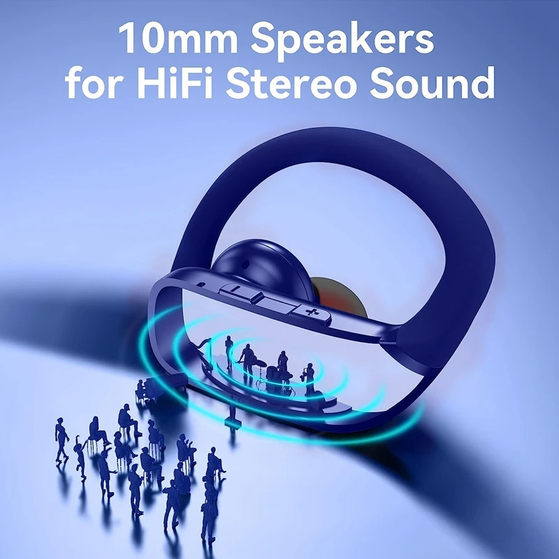 سماعات رأس رياضية مقاومة للماء مع ميكروفون مدمج ، بلوتوث ، سماعة رأس Hifi للتمرين