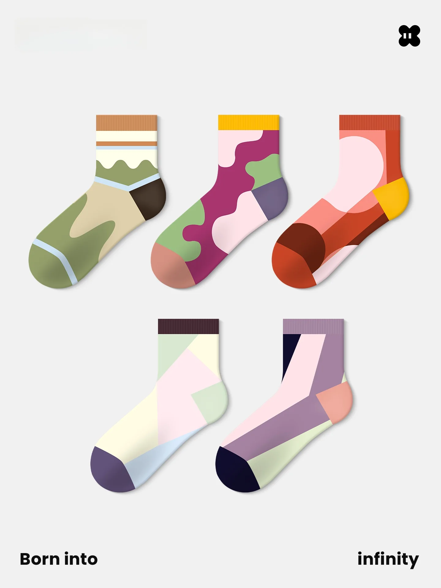Calcetines Cortos JKN con Bloques de Color Geométricos para Mujer, Estilo Moderno de Verano 2026, Calcetines Invisibles de Na...