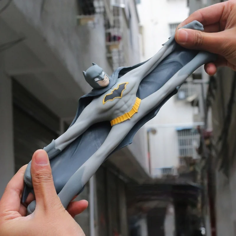 New Genuine Dc Justice League Batman Flash Superman Steel Figures Soft Vinyl Kids Toys Stretch Model Elastic Dolls Birthday Gift