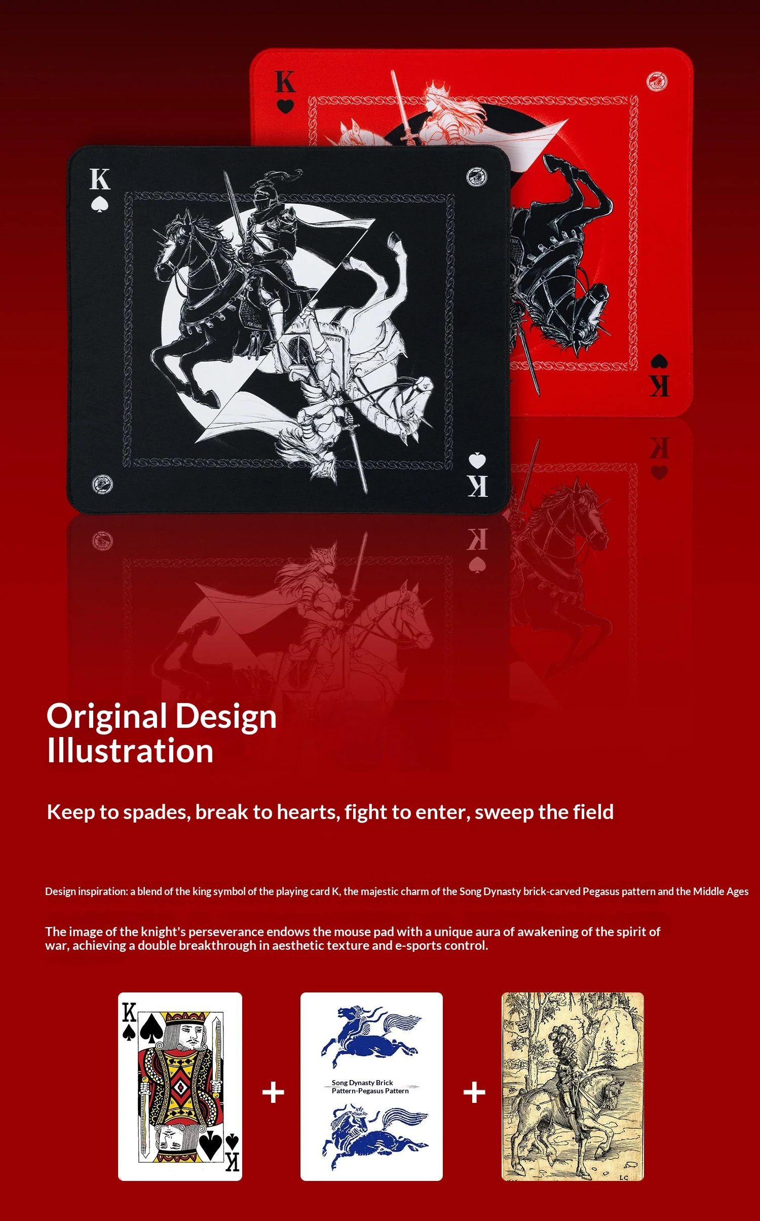 Original ATK Mauspads Warhorse Battle Riding Mauspad Original-Illustration E-Sports FPS-Spiel Büro Fearless Contract Delta – Detail 4