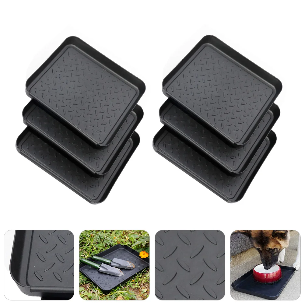 

6pcs Shoe Storage Tray Plastic Boots Shoes Plate Hallway Entryway Indoor Multi-Function Sundries Tray For Car Trunk Flower Pot