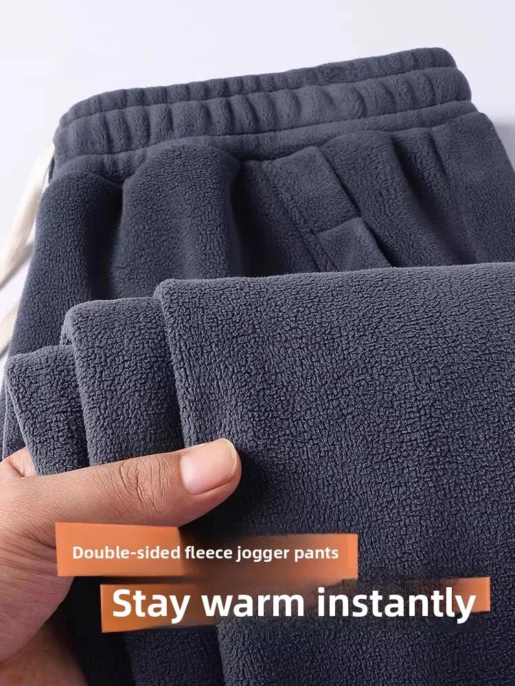 

Мужские утепленные повседневные брюки свободного кроя с эластичными манжетами, модные спортивные штаны из полиэстера для активного отдыха