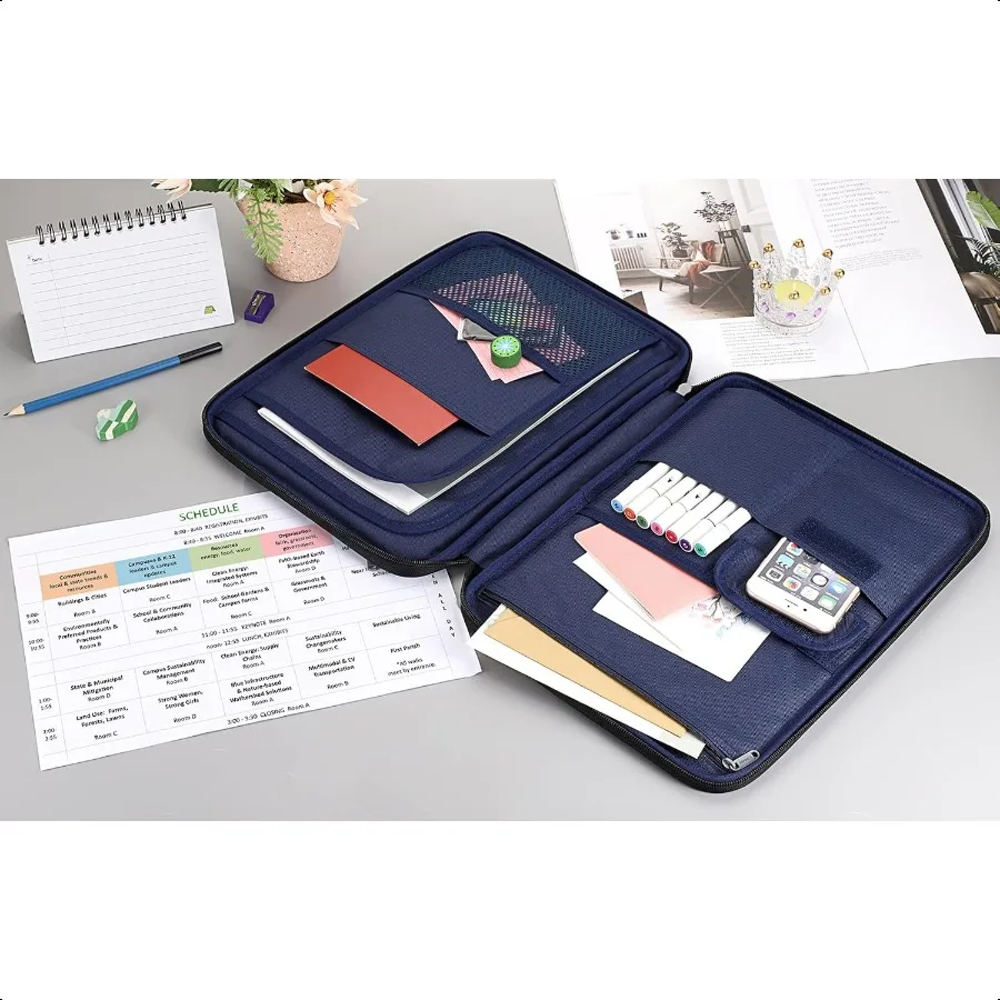 New Universal A4 Document Bags Portfolio Organizer Waterproof Travel Gear Organizer Zipper Case Document File Bag for Ipads Not