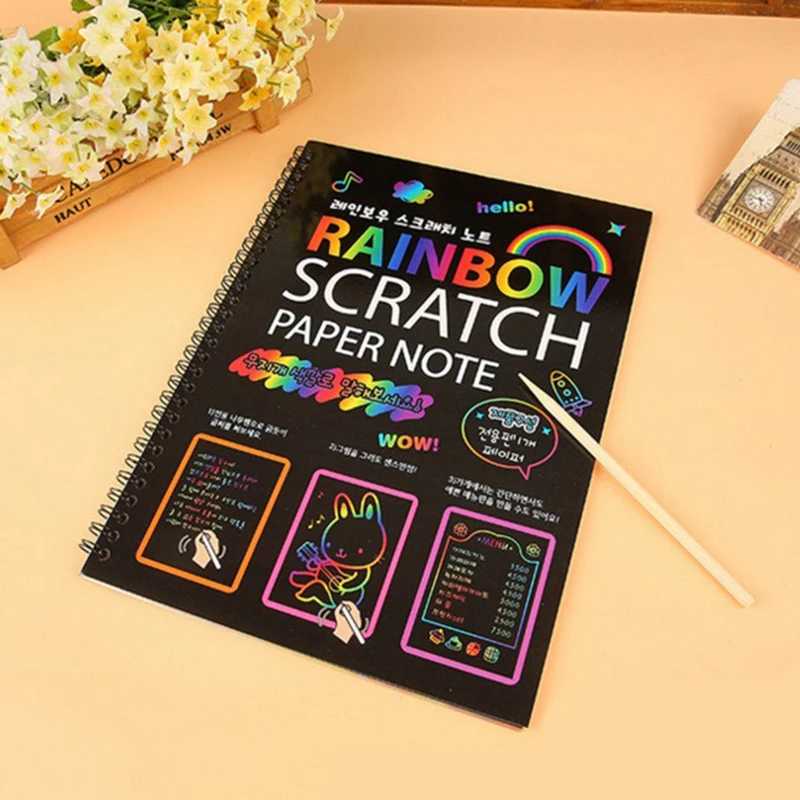 kawaii 16K Scratch Book Puzzle Colorful Scratch Paper Handmade DIY Creative Scratch Book Children's Graffiti Book Art Stationery